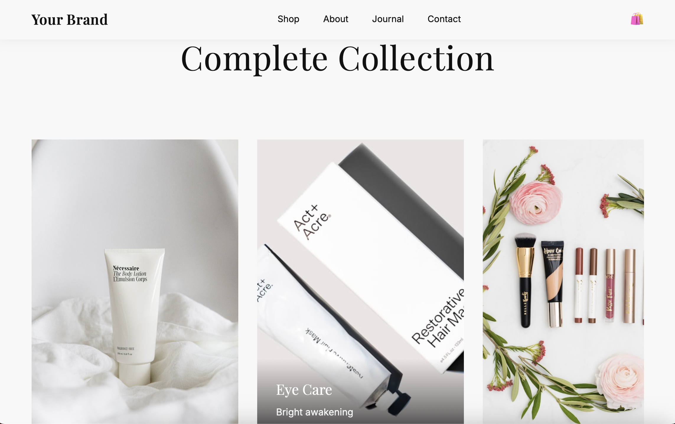 E-commerce editorial section